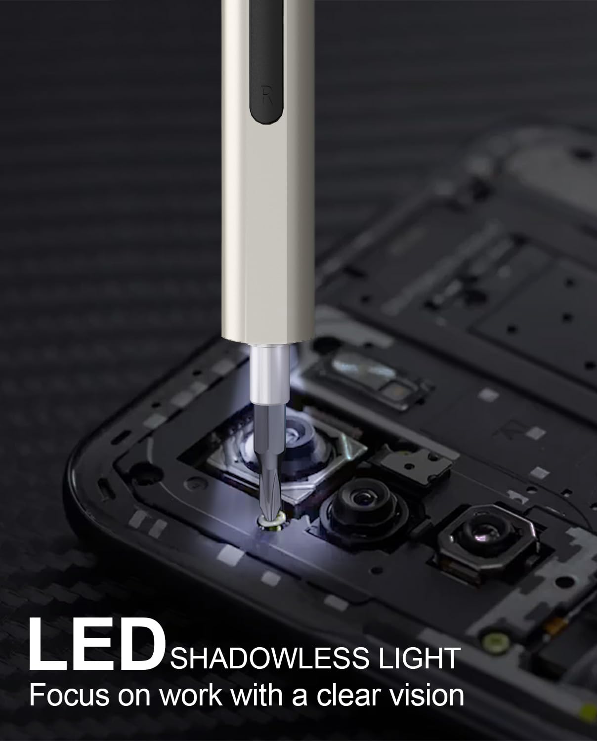 HYCHIKA Precision Screwdriver Set, Mini Electric Screwdriver 67-in-1 with 52 Magnetic Bits, 3 Torque Settings, LED Light & Rechargeable Repair Tool Kit for Computer Phone Camera