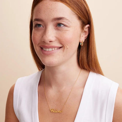 MyNameNecklace Name Necklace - Personalized Engraved Name Pendant Jewelry Precious Metals Sterling Silver 925 & Gold Plating - Nameplate Necklace Gift for Her