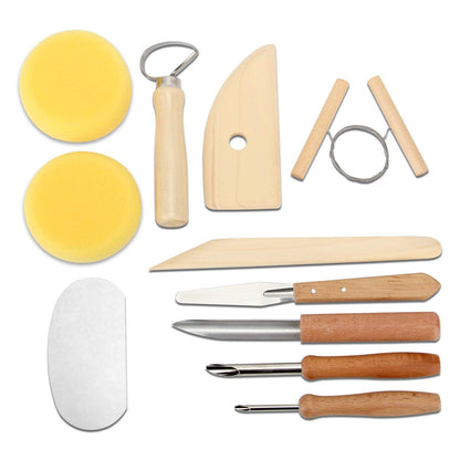 Blisstime 42-Piece Pottery Kit - Clay & Sculpting Tools for Pottery Wheel & DIY Arts & Crafts