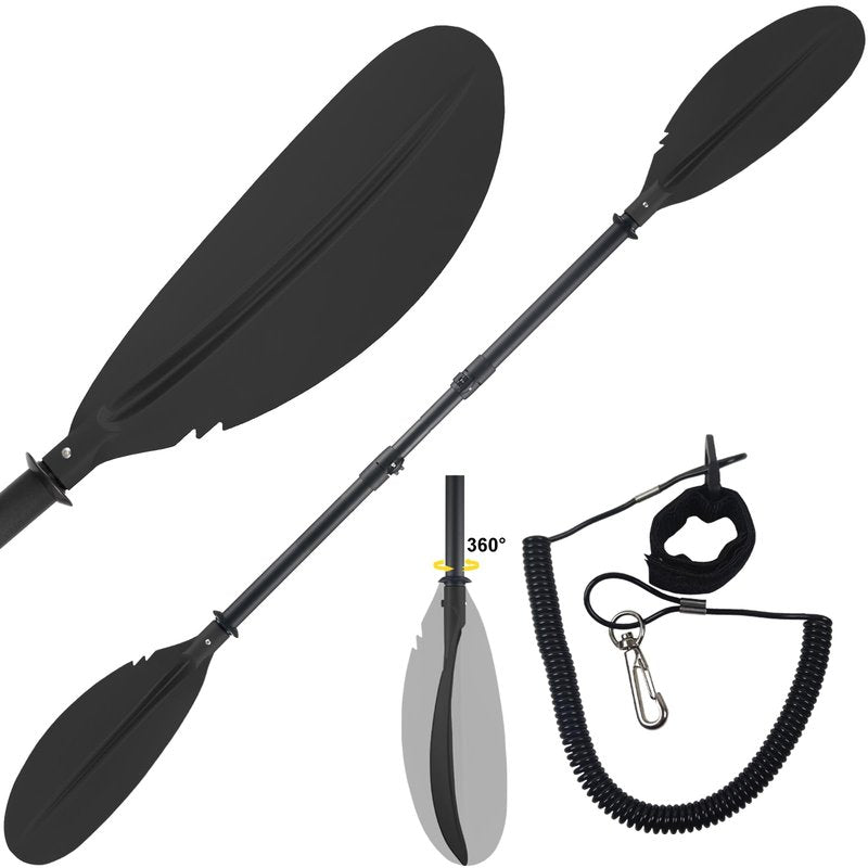 Frebuta Kayak Paddle for Adults,70 to 96in Paddle Board Paddles Telescopic Frosted Pipe Shaft Kayaking Boating Canoeing with 1 Free Paddle Leash Double Oar Float Paddle Sturdy Durable Extendable