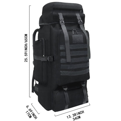 Wesoke 80L Camping Hiking Backpack for Men, Extra Large Survival Hunting Backpack, Waterproof Big Molle Military Tactical Rucksack, Oversized Outdoor Sport Travel Daypack (80L, Black)