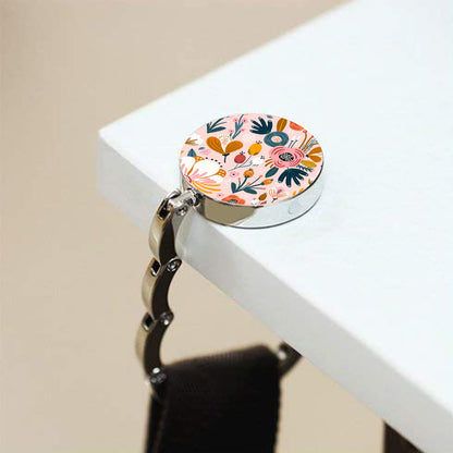 Foldable Purse Hook Womens Bag Table Hanger Collection - 3pack Pretty Floral Hooks