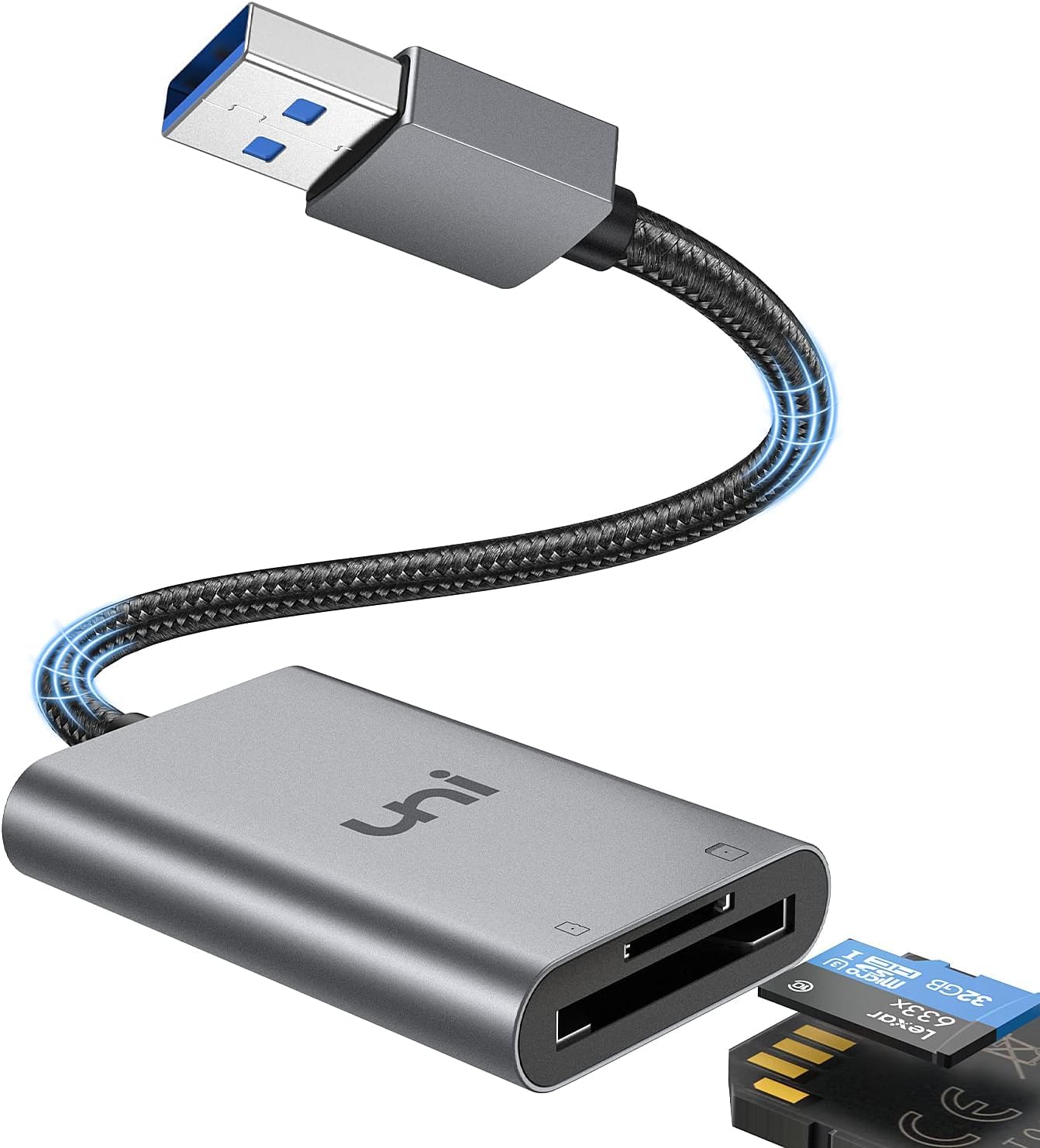 uni SD Card Reader, USB 3.0 to TF/SD Card Adapter, High-Speed Memory Card Reader, Compact Camera mate for SD Micro SD/TF/SDHC/SDXC/MMC, Compatible with MacOS, Windows, Chromebook, Linux