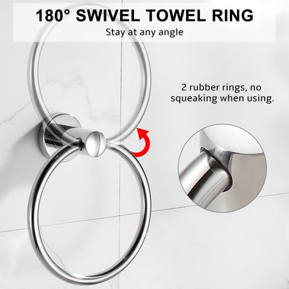 BGL Towel Ring Contemporary Style Stainless Steel 304 Chrome Bathroom Accessories (Towel Ring)