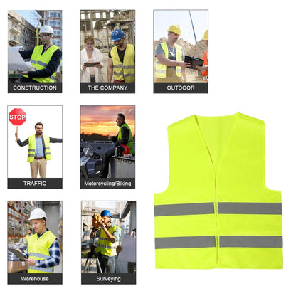 BUZIFU 4pcs Safety Reflective Vests, Yellow High Visibility Vest, to Improve Visibility at Night or in Low Light Conditions, for Running/Biking/Walking