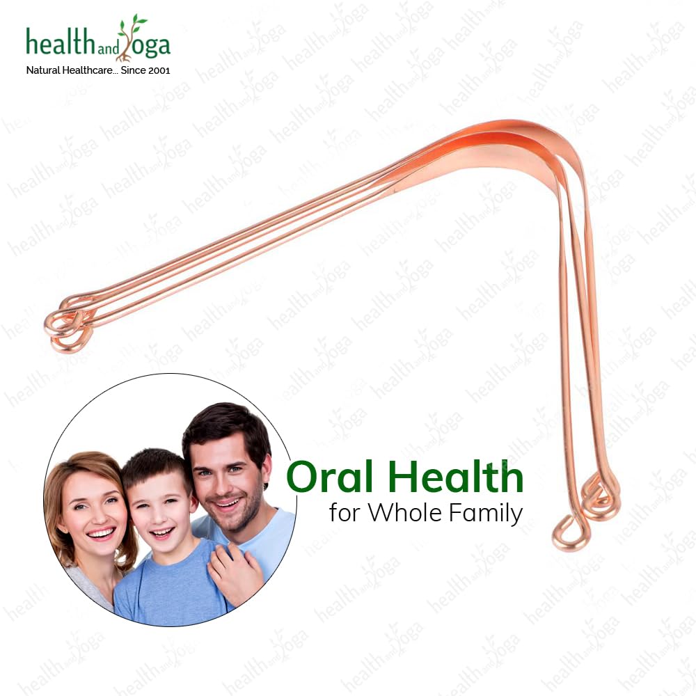 HealthAndYoga™ qSwipe Lite Copper Tongue Cleaners (Pack of 12) – Prevents Bad breath, Improves taste- Flexible, Curved ends provide good grip – Complete Oral Care/Hygiene for Travel/Office/Home