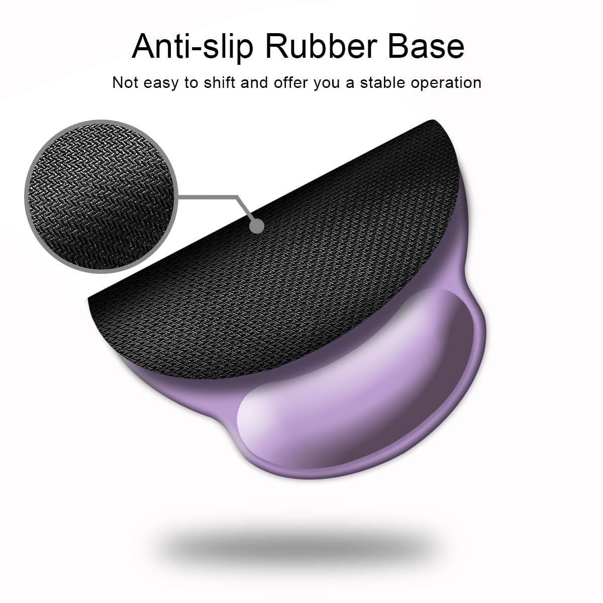 DOOKE Ergonomic Mouse Pad with Wrist Support, Cute Wrist Pad with Non-Slip Rubber Base for Computer, Laptop, Home Office Gaming, Working, Easy Typing & Pain Relief,Clove Purple