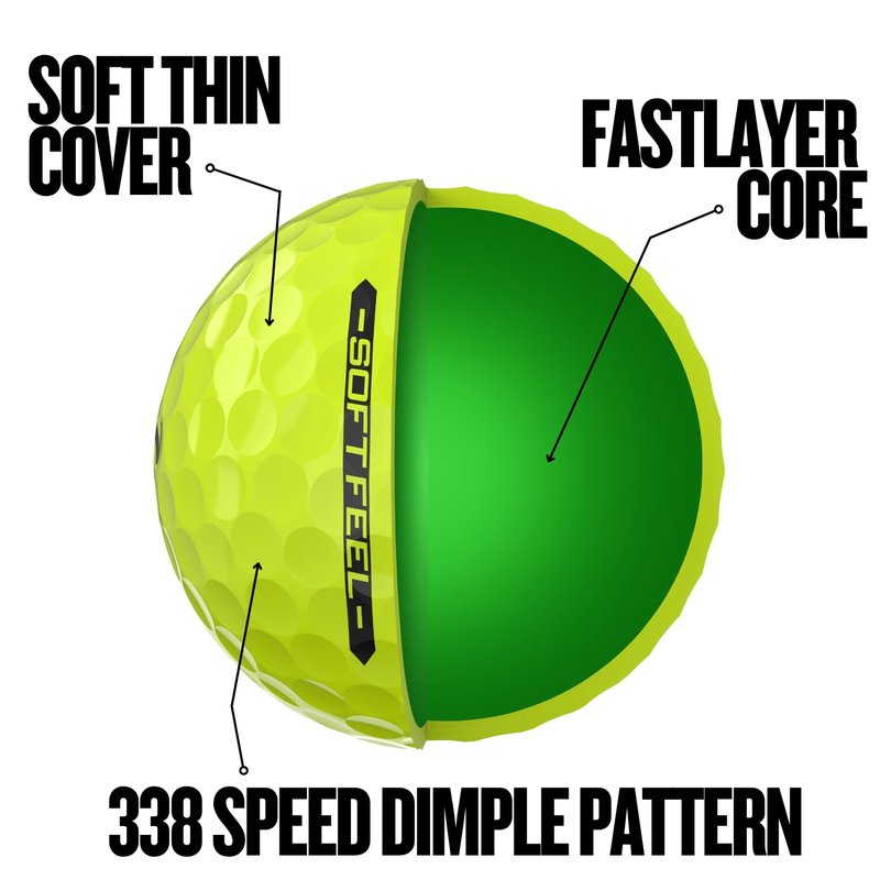 Srixon Soft Feel Golf Balls, Soft Feel 14, Yellow