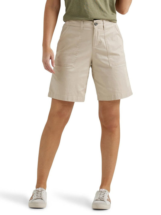 Lee Women's Ultra Lux Comfort with Flex-to-Go Utility Bermuda Short Greige 12