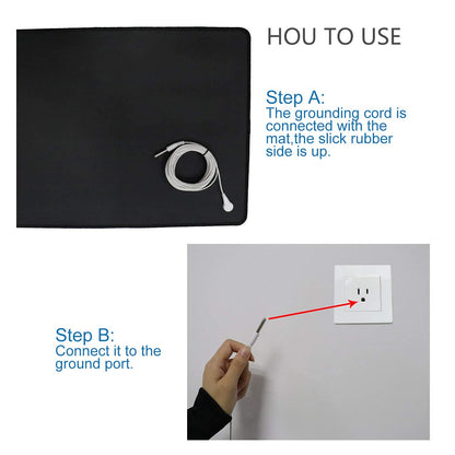 Grounding Mat,35.4x23.6 inches,Reconnect to The Earth EMF Recovery,for Foot Therapy, Universal Grounding Sleep Mat, Grounding Yoga Mat,Improve Energy,Sleep Assist and Helps with Anxiety