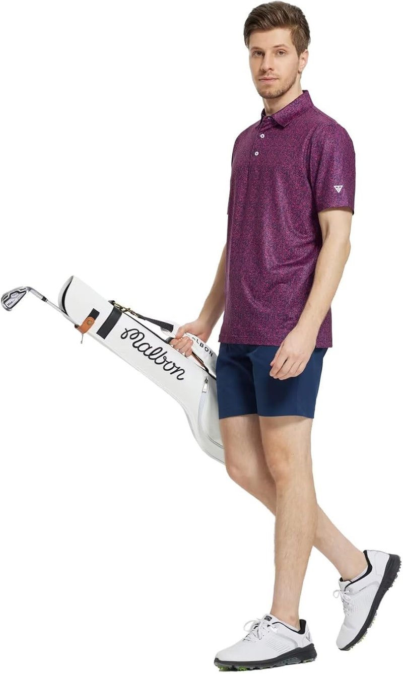 Mens Golf Shirt - Short Sleeve Moisture-Wicking Performance Polo | Dry Fit Patterns