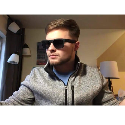 OhO Smart Glasses,Polarized Sunglasses with Bluetooth Speaker,Athletic/Outdoor UV Protection and Voice Control,Unisex(Mirror Blue Lens)