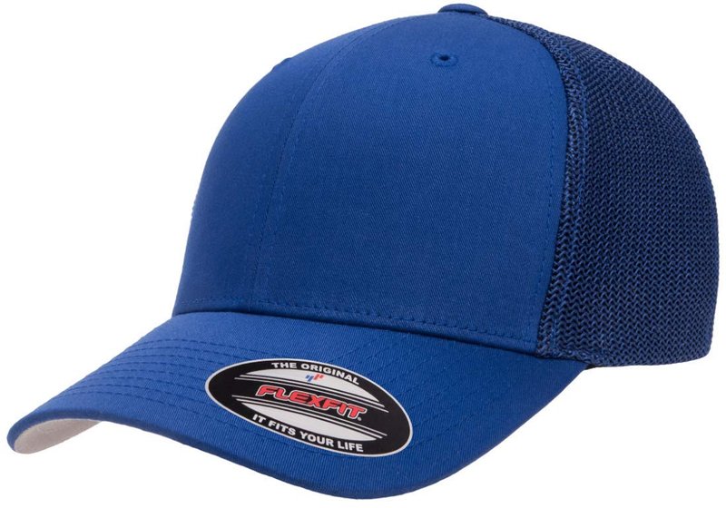 Flexfit Unisex Mesh Fitted Trucker Hat, Royal, One Size