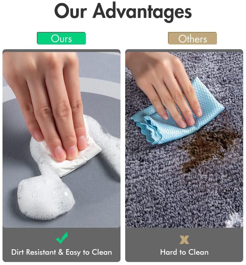 Bingobang Absorbent Bath Mat Non Slip Anti Mould 60 x 40 cm, Diatom Mud Bathroom Shower Floor Mat, Quick-Dry 4 Layer Thickened Rug for Bedroom, Kitchen, Toilet, Door
