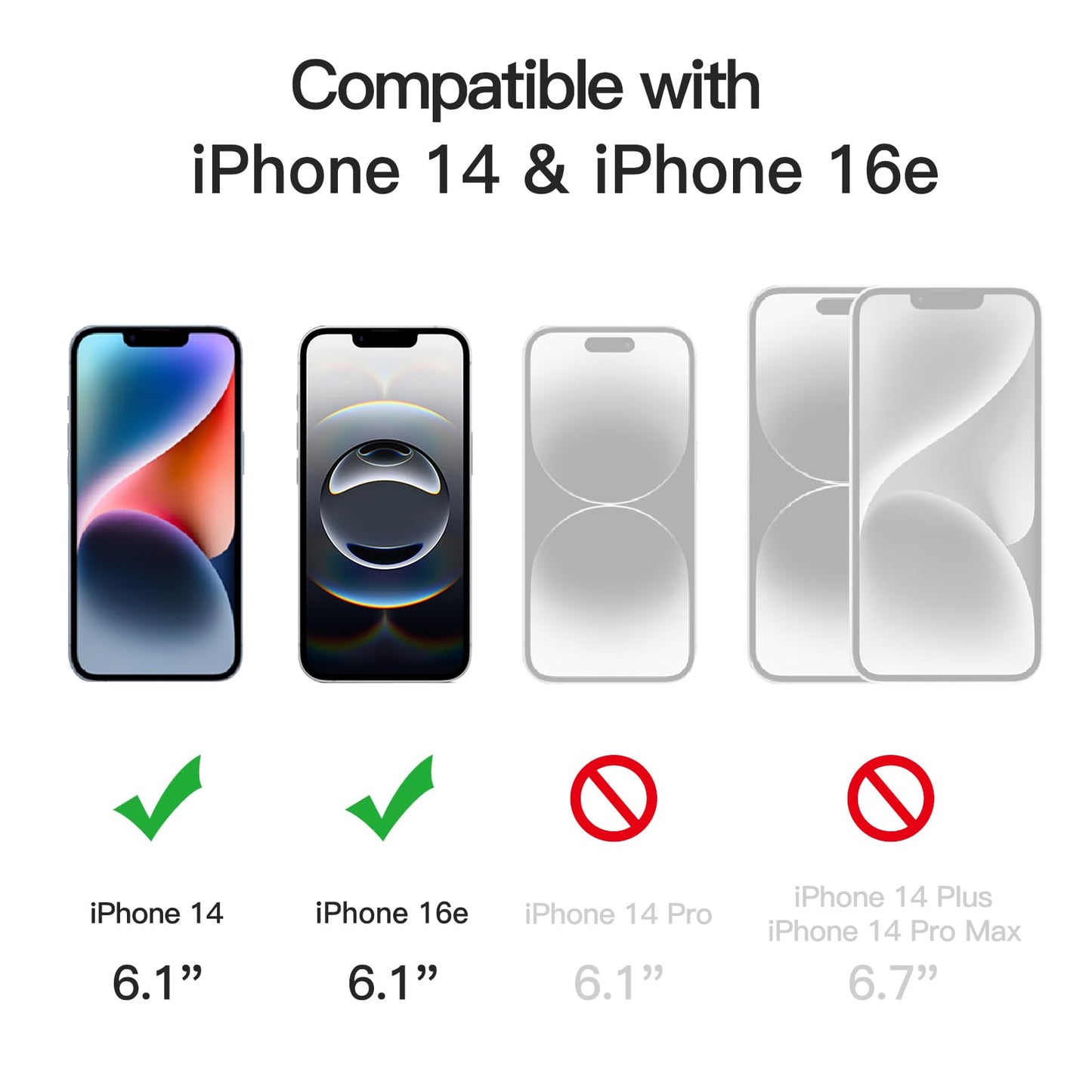 JETech Full Coverage Screen Protector for iPhone 16e 2025, iPhone 13/13 Pro 6.1-Inch, Tempered Glass Film with Easy Installation Tool, Case-Friendly, HD Clear, 3-Pack