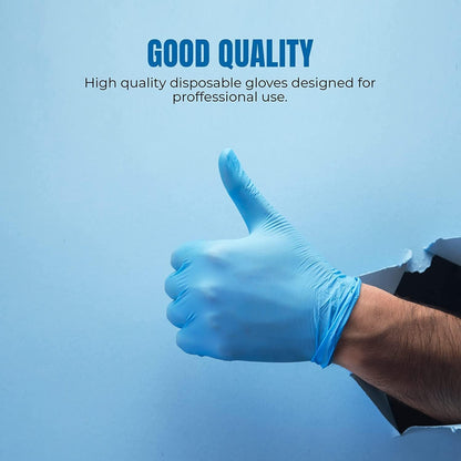 Surgicals Powder Free Nitrile Gloves, Food Grade, Hand Disposable Gloves - 1000 Count - Blue (1000, Medium)