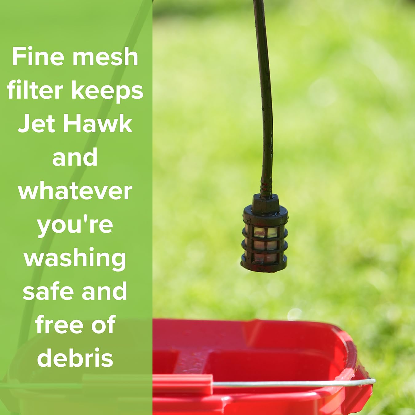 Jet Hawk – Portable Cordless High-Pressure Washer in Green Colourway - Use Any Water Source – 6 in 1 - Inc Spray Nozzles, 5m Hose, Hose Connector, Free Soap Dispenser Bottle & Hard Carry Case