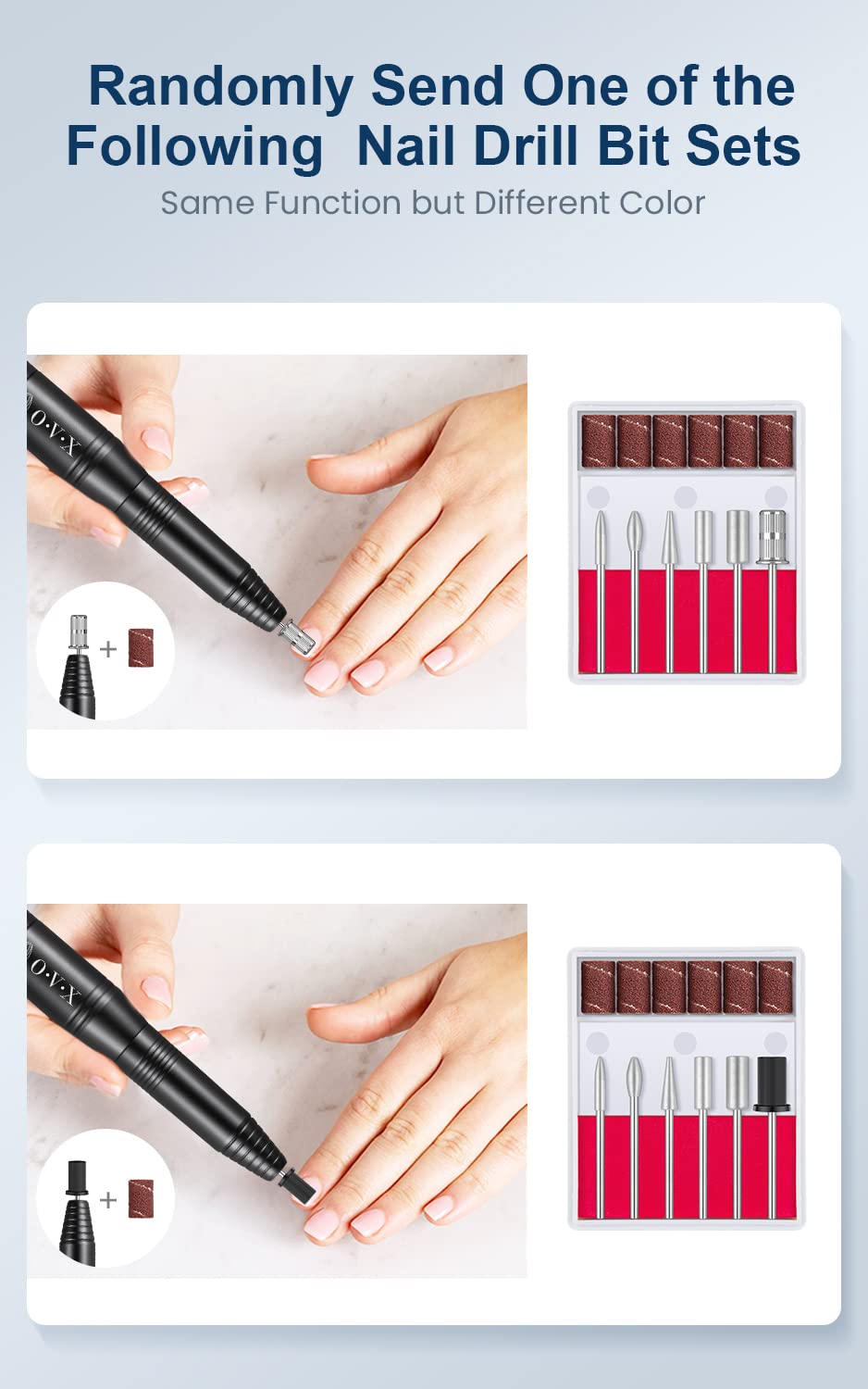 Portable Electric Nail Drill Machine, Professional 20000 RPM USB Manicure Pedicure Drills for Acrylic Nails Gel Polishing Shape Tools