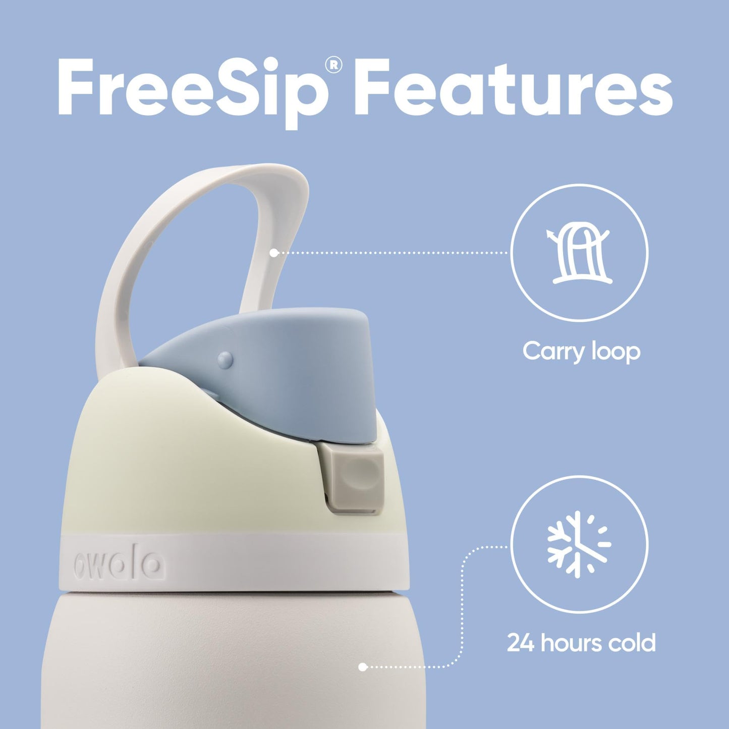 Owala FreeSip Insulated Stainless Steel Water Bottle with Straw for Sports and Travel, Leak Proof, BPA-Free, 945ml, Iced Breeze