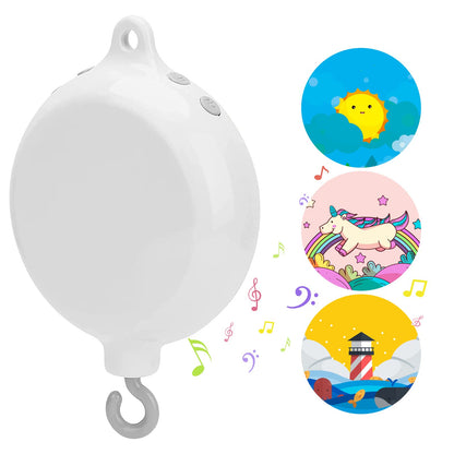 FITNATE Baby Bedding Rotating Musical Box Mobile Music Box Toy Plays 35Tunes(without Brackets or Toys),Battery-operated with Free 3 stickers, 128M Micro SD Card&USB Cable for data transmission