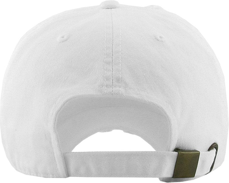 KBETHOS KBE-VINTAGE WHT Vintage Washed Cotton Baseball Cap, White
