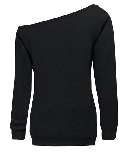 lymanchi Women Slouchy Shirts Halloween Pumpkin Long Sleeve Pullover Sweatshirts Black M