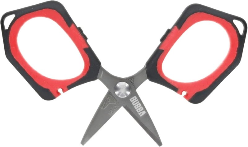 Bubba Micro Fishing Shears - Titanium-Nitride Coated Blades for Monofilament, Fluorocarbon & Braided Line | Compact & Durable Design