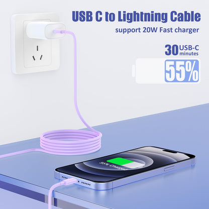 4Pack USB C to Lightning Cable 6FT, Fast Charging Cord for iPhone 14, Replacement for Apple Original Charger Cable for iPhone 14 13 12 11 Pro 11 XS MAX XR 8 7 6s Plus