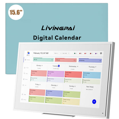 15.6-inch Wall Digital Calendar,2025 Smart WiFi Calendar & Chore Chart,Full HD Touchscreen Interactive Display for Family Schedules-Wall/Desk Mountable Planner,Meeting Reminders & Deadline Tracking