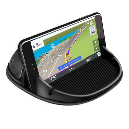 Cinati Car Phone Holder, Car Phone Mount Silicone Vehicle Pad Mat for Various Dashboards, Slip Free Desk Phone Stand Compatible with iPhone, Samsung, Android Smartphones, GPS Devices and More, Black