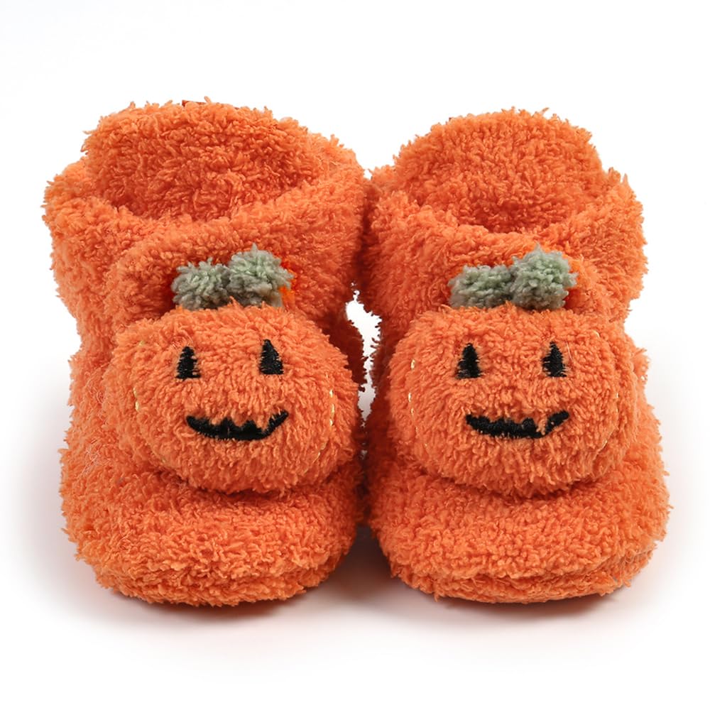QWZban Halloween Baby Booties Infant Newborn Boys Girls Slippers Warm Crib Sock Shoes Indoor First Walker Prewalker
