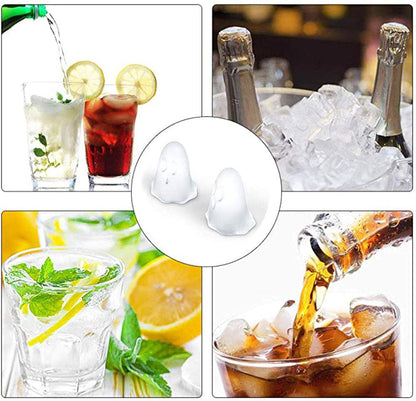 Silicone Ice Cube Molds,Halloween Ghost Ice Cube Maker Tray for Whiskey, Spirits, Liquor, Cocktails,Candy, Cake, Soap,Set of 4
