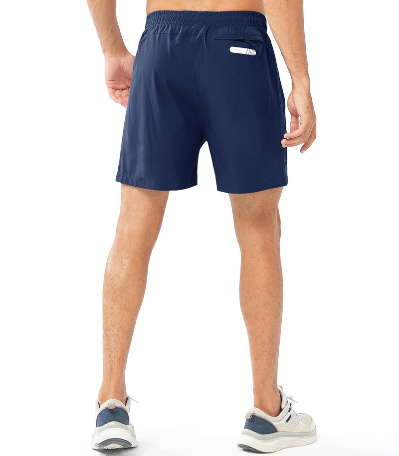 NORTHYARD Men's Athletic Running Shorts Gym Workout 7"/9"/5" Quick Dry Lightweight Sports Basketball Tennis 3 Zipper Pockets DARKBLUE-5inch L