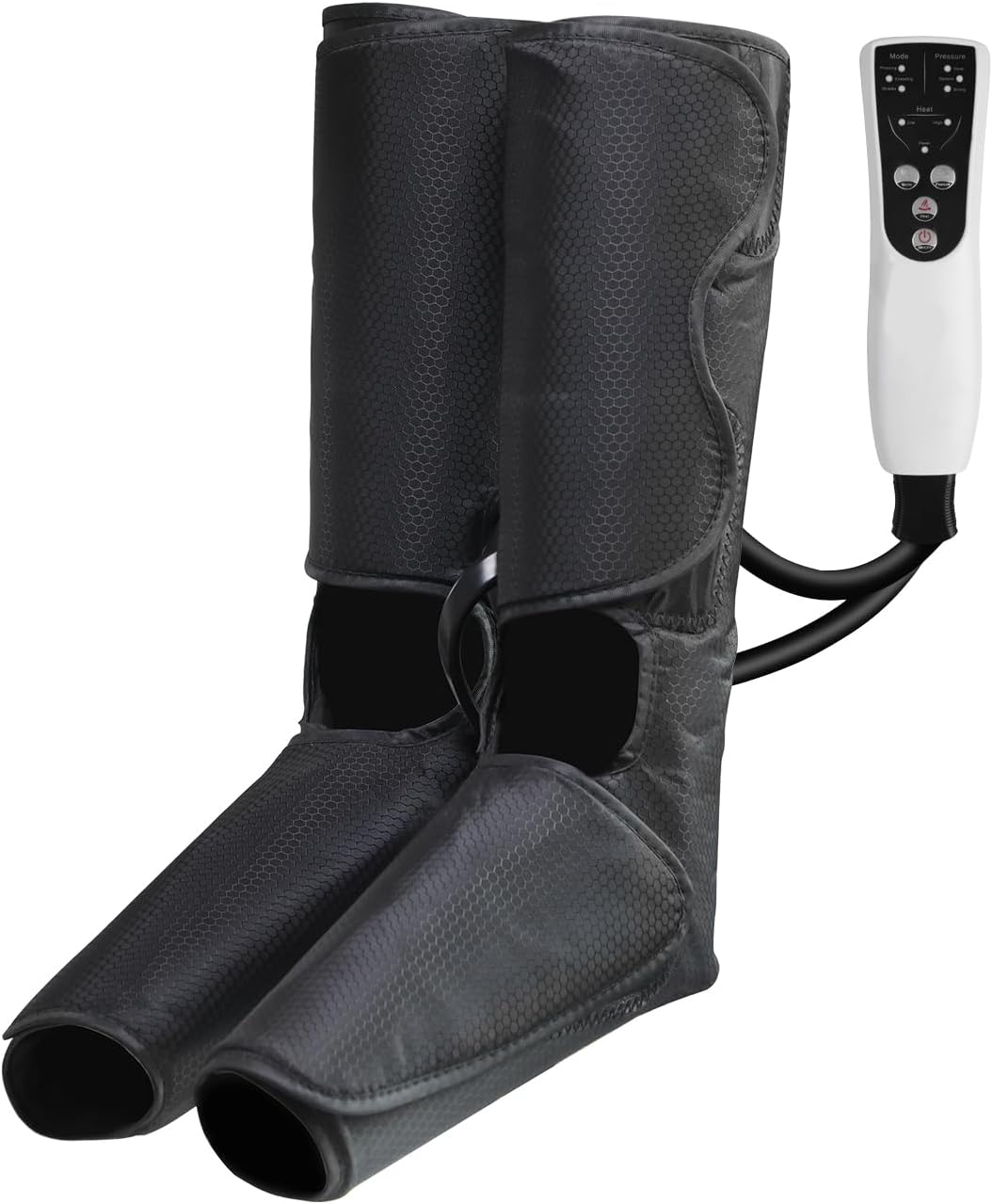Air Compression Leg Massager with Heat, Leg Massager Simulates Kneading and Stroking of Tissues by Using an Inflatable Garment, Gifts for Women Men (Black)