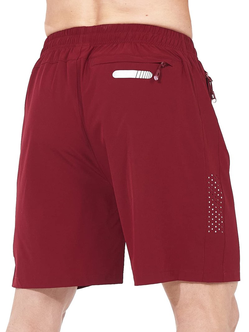 NORTHYARD Men's Athletic Running Shorts Gym Workout 7"/9"/5" Quick Dry Lightweight Sports Basketball Tennis 3 Zipper Pockets WineRed S