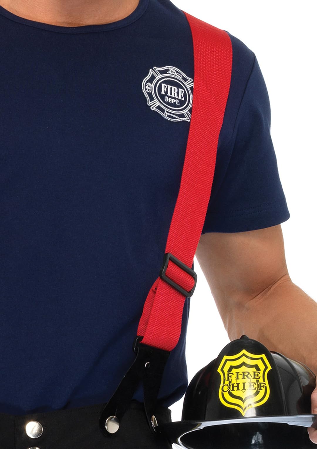 Leg Avenue Mens 3 Piece Mens Fire Captain Set - Family Halloween Costume for Men, MED/LGE, Black/Red