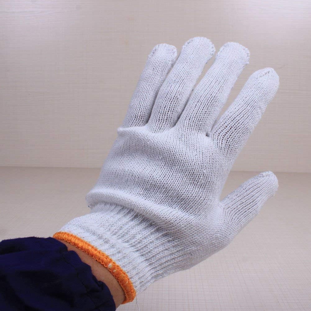 Fayear 12 Pairs White Cotton Protective Work Gloves for Factory Garden Working