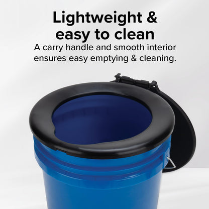 Camco Portable Toilet Bucket - Features 3 Bag Liners for Easy Clean Up & Attached Carry Handle - Includes Seat and Lid Attachment (41549)