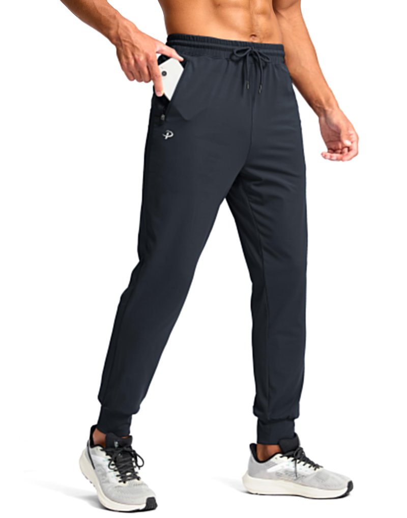 Pudolla Men's Lightweight Sweatpants with Pockets Mens Gym Pants Track Pants Men's Joggers(Dark Grey XL)