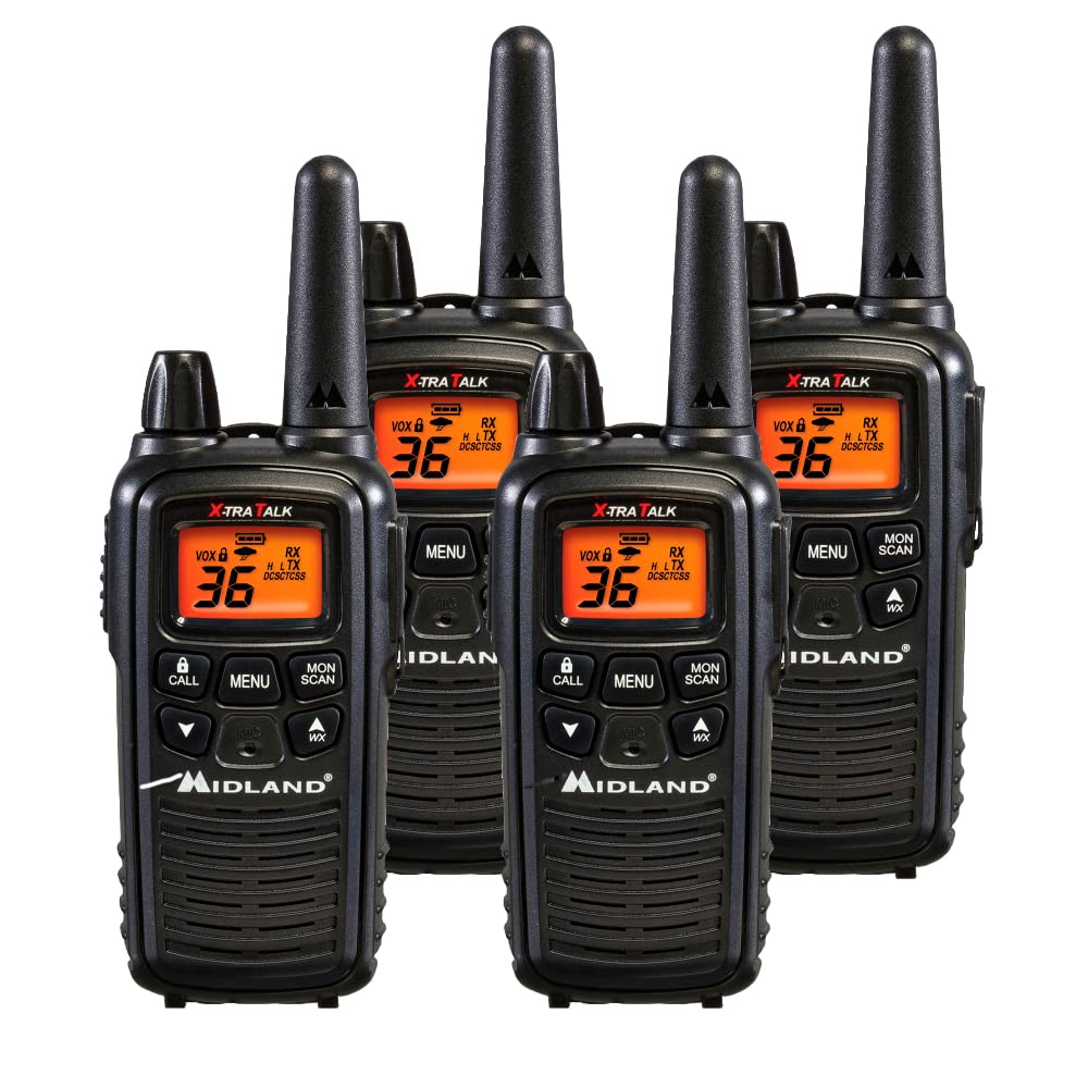 Midland LXT600VP3 36 Channel FRS Two-Way Radio - Up to 30 Mile Range Walkie Talkie - Black (Pack of 6)