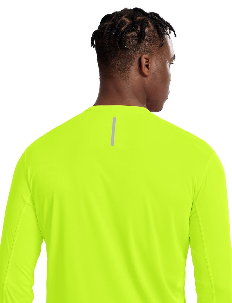 Running Shirts for Men Long Sleeve Dry Fit UPF/SPF 50+ (Neon Yellow,L)