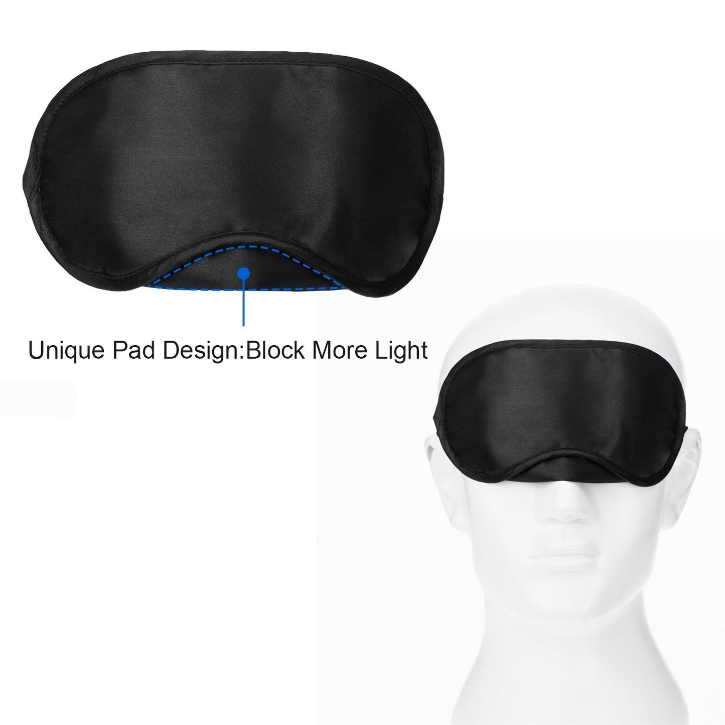 (Black) - Hicarer 30 Pieces Eye Mask Polyester Fabric Shade Cover Blindfold with Nose Pad and Adjustable Strap for Travel Sleep Or Party Game (Black)