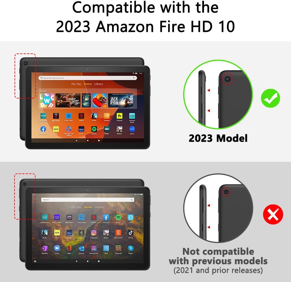 Made for Amazon Bluetooth Keyboard Case for Amazon Fire HD 10, (13th Gen, 2023 release)