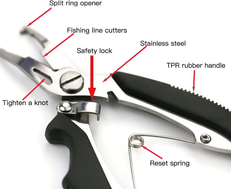 Fishing Stainless Steel Split Rings Set - 201pcs with 5 Sizes & Durable Plier Tool Kit