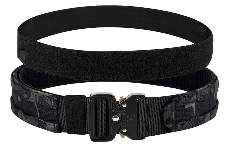 KRYDEX Quick Release Rigger MOLLE Belt 1.75 Inch Inner & Outer Tactical Heavy Duty Belt (MCBK, Large)