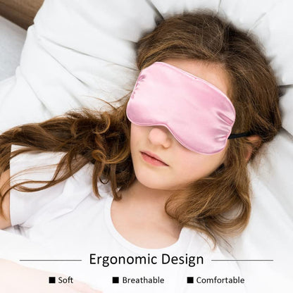 BBTO 4 Pcs Silk Sleep Eye Masks Smooth Soft Satin Eye Covers with Adjustable Strap Blindfold for Sleeping Blocking Out Lights Travel Relaxation (Royal Blue, Dark Green, Navy Blue, Black)