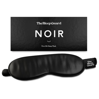 TheSleepGuard Pure Silk Sleep Mask [100% 6A Mulberry Silk, 22 Momme] Light Blocking Travel Essentials. Eye Masks for Sleeping. Black Oeko-Tex Blindfold. Eye Covers for Men & Women
