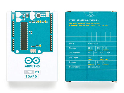 Arduino Uno REV3 [A000066] – ATmega328P Microcontroller, 16MHz, 14 Digital I/O Pins, 6 Analog Inputs, 32KB Flash, USB Connectivity, Compatible with Arduino IDE for DIY Projects and Prototyping