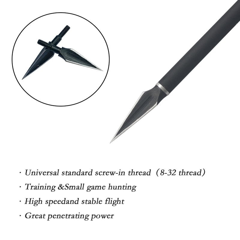 Traditional Archery Broadheads 100/125 Grain - Heat-Treated Arrow Tips for Compound, Recurve Bow & Crossbow, 12 PK for Hunting & Target Practice with 1 PK Broadhead Storage Case (100 Grain Break)