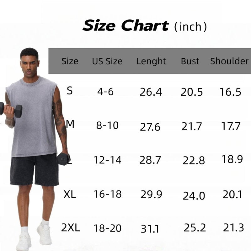 Mens Workout Tank Tops Sleeveless Tee Shirts Men Muscle Shirt Gym Acid Wash T Shirts Running Beach Loose Fit Tee(CF,M) Coffee